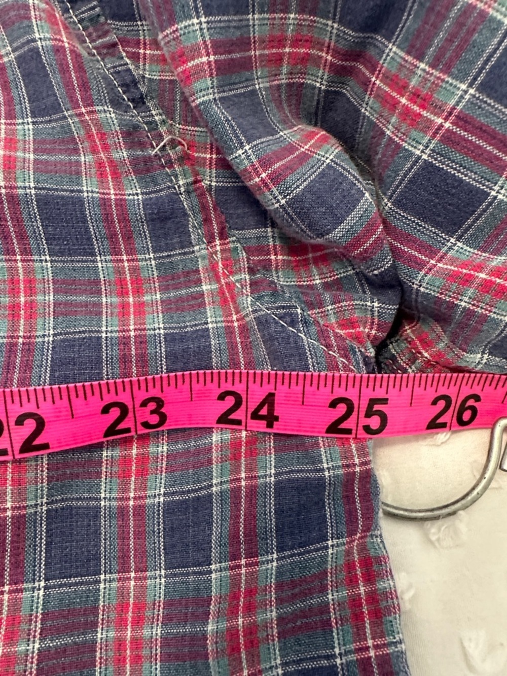 World Island VTG 90s Preppy Dadcore Workwear Grunge Plaid Blue&Pink Shirt SzXL - Picture 10 of 11